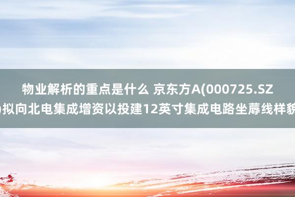 物业解析的重点是什么 京东方A(000725.SZ)拟向北电集成增资以投建12英寸集成电路坐蓐线样貌