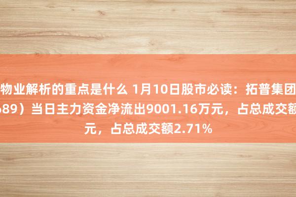 物业解析的重点是什么 1月10日股市必读：拓普集团（601689）当日主力资金净流出9001.16万元，占总成交额2.71%