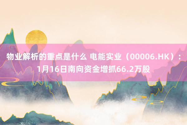 物业解析的重点是什么 电能实业（00006.HK）：1月16日南向资金增抓66.2万股