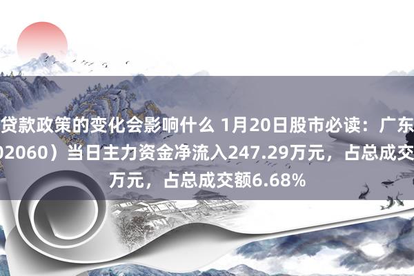 贷款政策的变化会影响什么 1月20日股市必读：广东建工（002060）当日主力资金净流入247.29万元，占总成交额6.68%