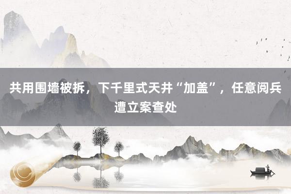 共用围墙被拆，下千里式天井“加盖”，任意阅兵遭立案查处