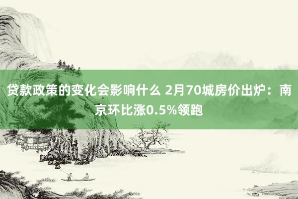 贷款政策的变化会影响什么 2月70城房价出炉：南京环比涨0.5%领跑